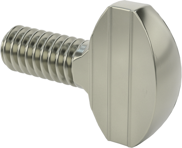 Çelik Kürek Başlı Parmak Vidaları, 1/4"-20 Diş Boyutu, 1/2" Uzunluk