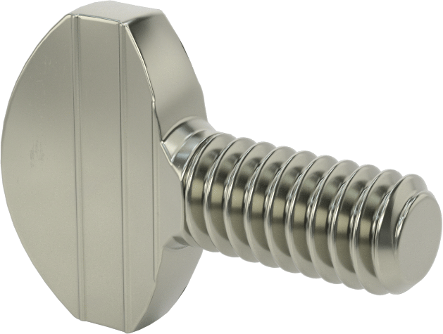 Çelik Kürek Başlı Parmak Vidaları, 1/4"-20 Diş Boyutu, 1/2" Uzunluk