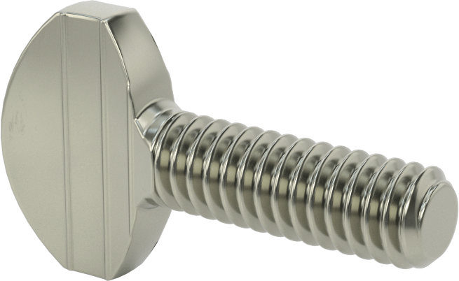 Çelik Kürek Başlı Parmak Vidaları, 1/4"-20 Diş Boyutu, 3/4" Uzunluk