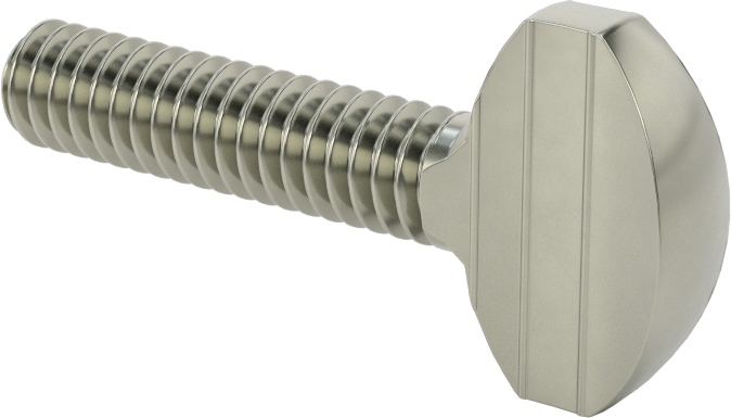 Çelik Kürek Başlı Parmak Vidaları, 1/4"-20 Diş Boyutu, 1" Uzunluk