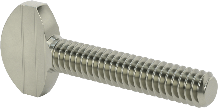 Çelik Kürek Başlı Parmak Vidaları, 1/4"-20 Diş Boyutu, 1-1/4" Uzunluk