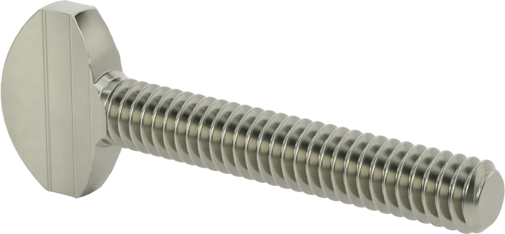 Çelik Kürek Başlı Parmak Vidaları, 1/4"-20 Diş Boyutu, 1-1/2" Uzunluk