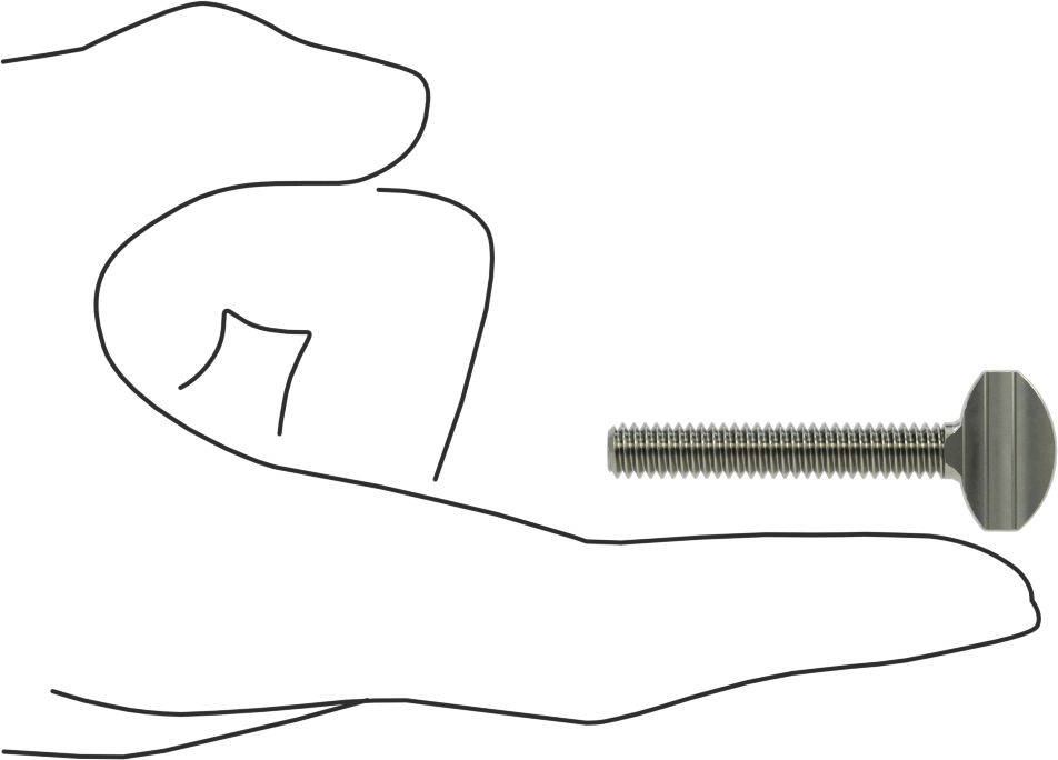 Çelik Kürek Başlı Parmak Vidaları, 1/4"-20 Diş Boyutu, 1-1/2" Uzunluk