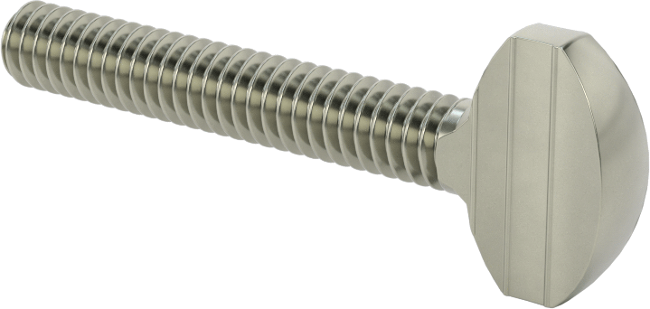 Çelik Kürek Başlı Parmak Vidaları, 1/4"-20 Diş Boyutu, 1-1/2" Uzunluk