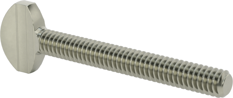 Çelik Kürek Başlı Parmak Vidaları, 1/4"-20 Diş Boyutu, 2" Uzunluk
