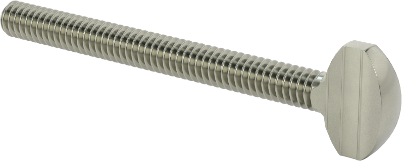 Çelik Kürek Başlı Parmak Vidaları, 1/4"-20 Diş Boyutu, 2-1/2" Uzunluk