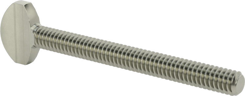 Çelik Kürek Başlı Parmak Vidaları, 1/4"-20 Diş Boyutu, 2-1/2" Uzunluk