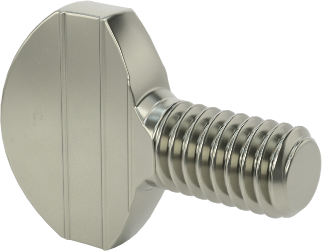 Çelik Kürek Başlı Parmak Vidaları, 5/16"-18 Diş Boyutu, 1/2" Uzunluk