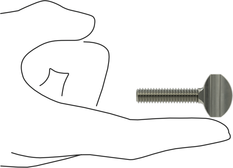 Çelik Kürek Başlı Parmak Vidaları, 5/16"-18 Diş Boyutu, 1-1/4" Uzunluk