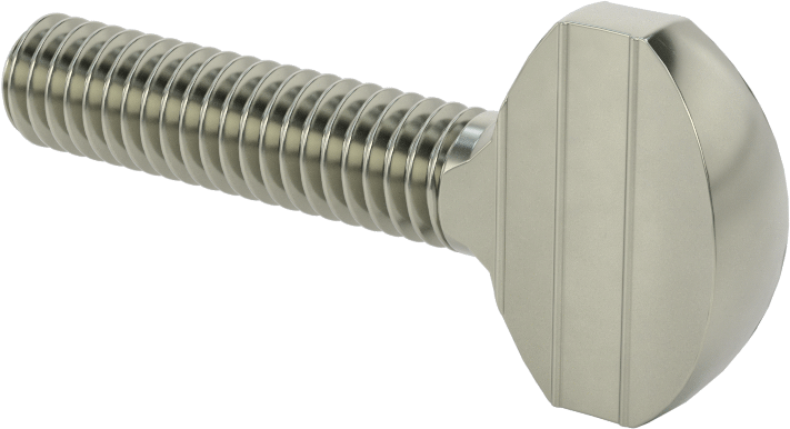 Çelik Kürek Başlı Parmak Vidaları, 5/16"-18 Diş Boyutu, 1-1/4" Uzunluk