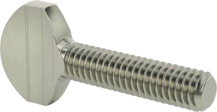 Çelik Kürek Başlı Parmak Vidaları, 5/16"-18 Diş Boyutu, 1-1/4" Uzunluk