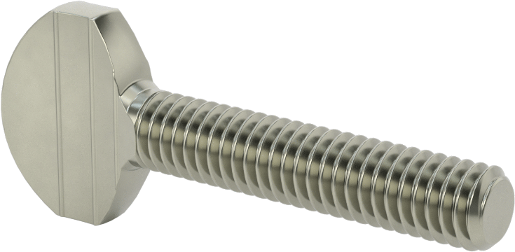 Çelik Kürek Başlı Parmak Vidaları, 5/16"-18 Diş Boyutu, 1-1/2" Uzunluk