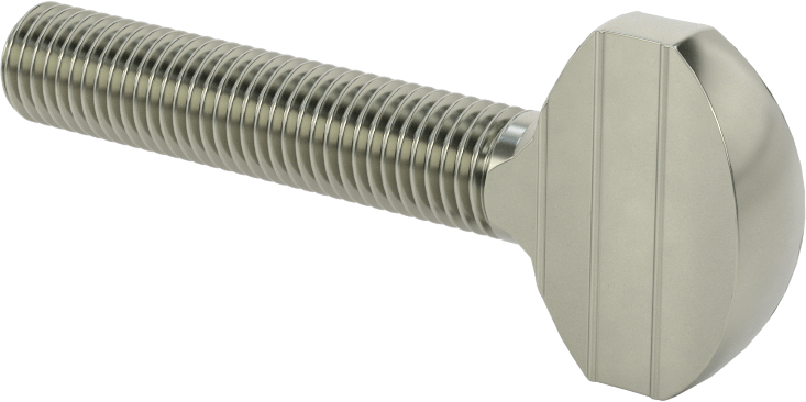 Çelik Kürek Başlı Parmak Vidaları, 5/16"-24 Diş Boyutu, 1-1/2" Uzunluk