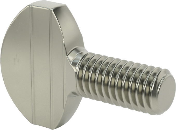 Çelik Kürek Başlı Parmak Vidaları, 3/8"-16 Diş Boyutu, 3/4" Uzunluk