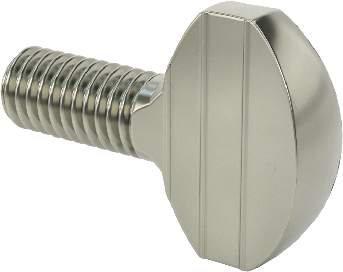Çelik Kürek Başlı Parmak Vidaları, 3/8"-16 Diş Boyutu, 3/4" Uzunluk