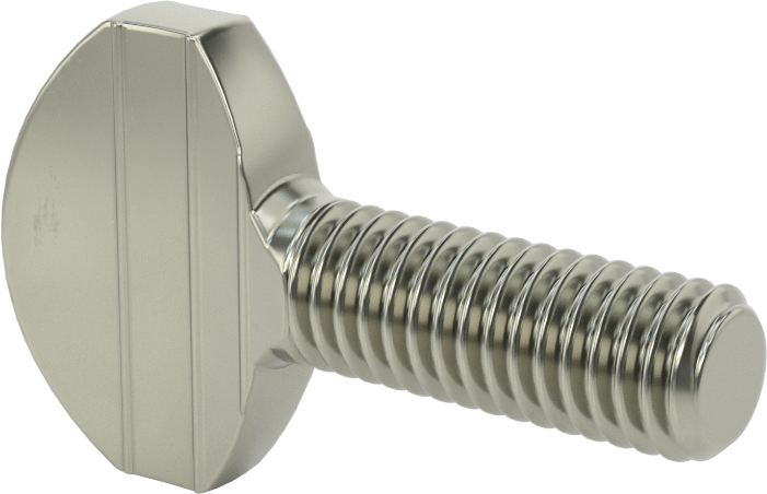 Çelik Kürek Başlı Parmak Vidaları, 3/8"-16 Diş Boyutu, 1" Uzunluk