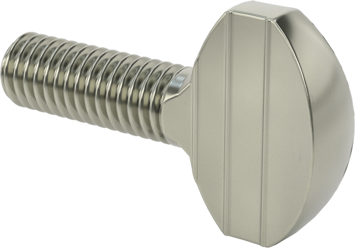 Çelik Kürek Başlı Parmak Vidaları, 3/8"-16 Diş Boyutu, 1" Uzunluk