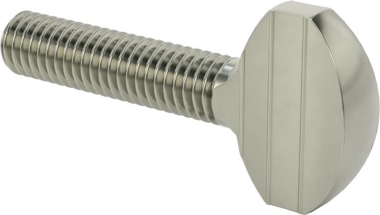 Çelik Kürek Başlı Parmak Vidaları, 3/8"-16 Diş Boyutu, 1-1/2" Uzunluk