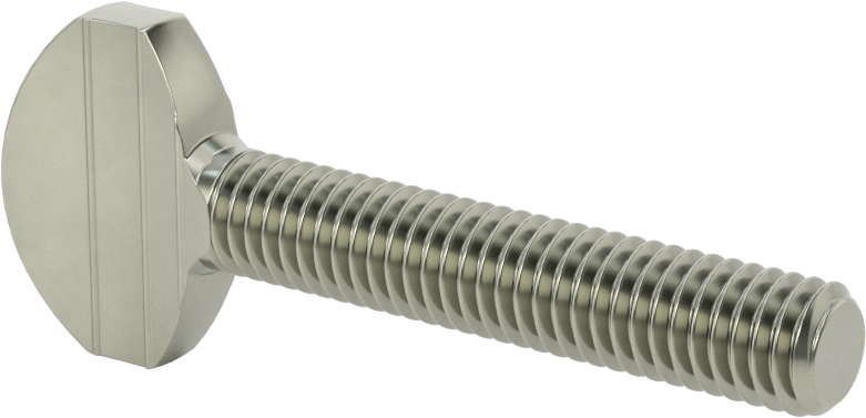 Çelik Kürek Başlı Parmak Vidaları, 3/8"-16 Diş Boyutu, 2" Uzunluk