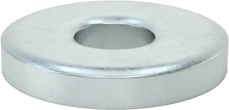 Kör Perçinler için Pullar, Çinko Kaplı Çelik, 1/8" Perçin Çapı için, 0.134" ID, 0.375" OD