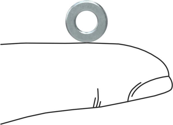 Kör Perçinler için Pullar, Çinko Kaplı Çelik, 3/16" Perçin Çapı için, 0.192" ID, 0.375" OD