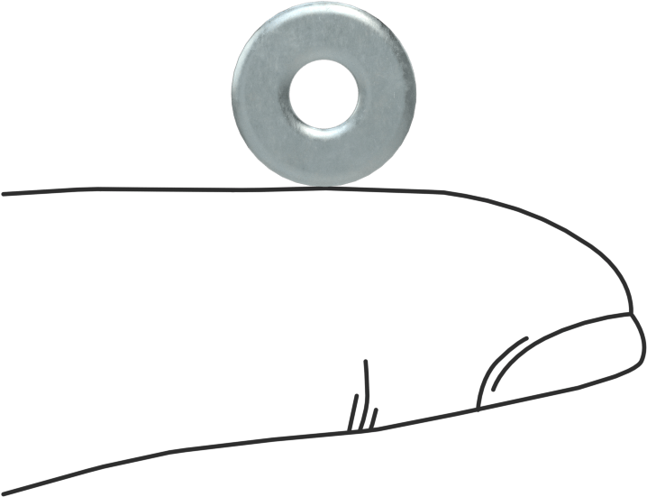 Kör Perçinler için Pullar, Çinko Kaplı Çelik, 5/32" Perçin Çapı için, 0.165" ID, 0.438" OD