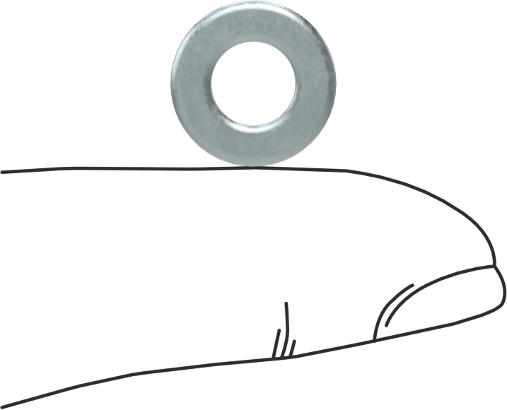 Kör Perçinler için Pullar, Çinko Kaplı Çelik, 1/4" Perçin Çapı için, 0.256" ID, 0.500" OD