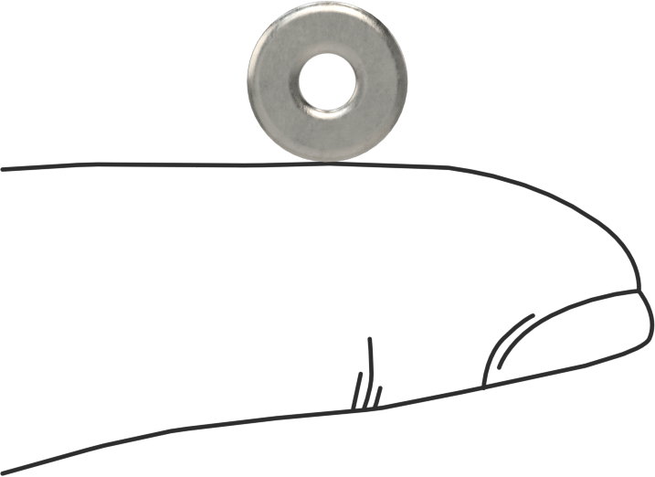Kör Perçinler için Pullar, 18-8 Paslanmaz Çelik, 1/8" Perçin Çapı için, 0.134" ID, 0.375" OD