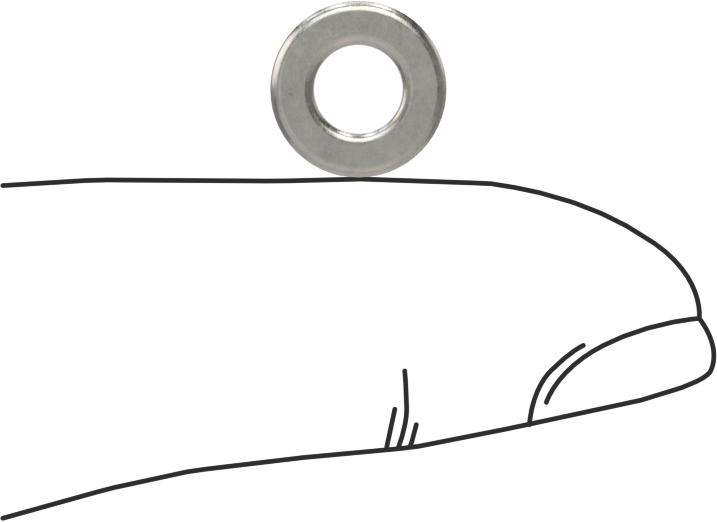 Kör Perçinler için Pullar, 18-8 Paslanmaz Çelik, 3/16" Perçin Çapı için, 0.192" ID, 0.375" OD
