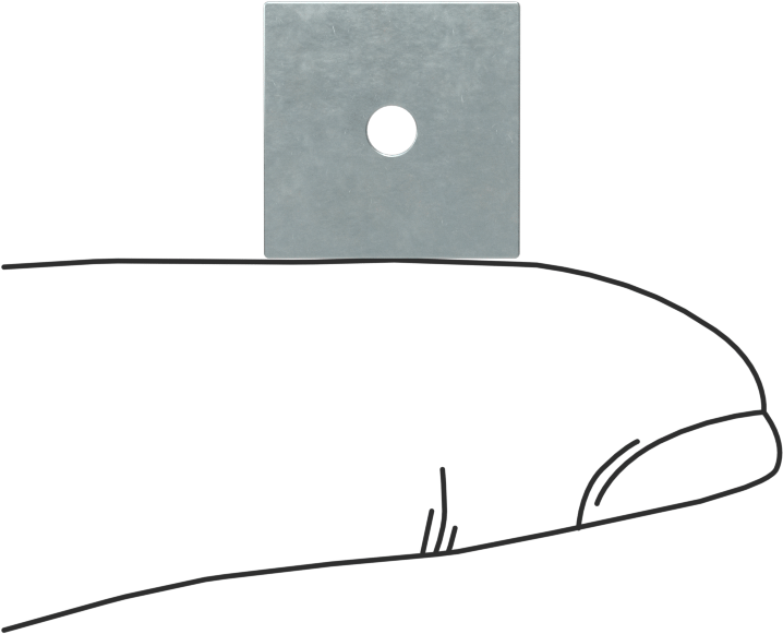 3/32" Çaplı Kör Perçinler için Kare Pul, 0.098" ID
