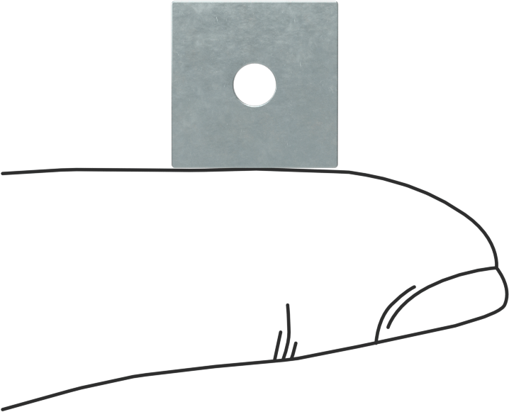 1/8" Çaplı Kör Perçinler için Kare Pul, 0.129" ID