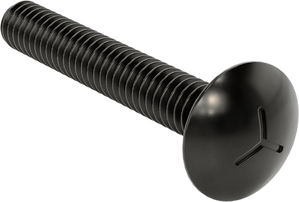 Sınıf 5 Çelik Kare Boyunlu Taşıma Cıvatası, Orta Mukavemetli, Siyah Oksit, 1/4"-20 Diş Boyutu, 1-3/4" Uzunluk