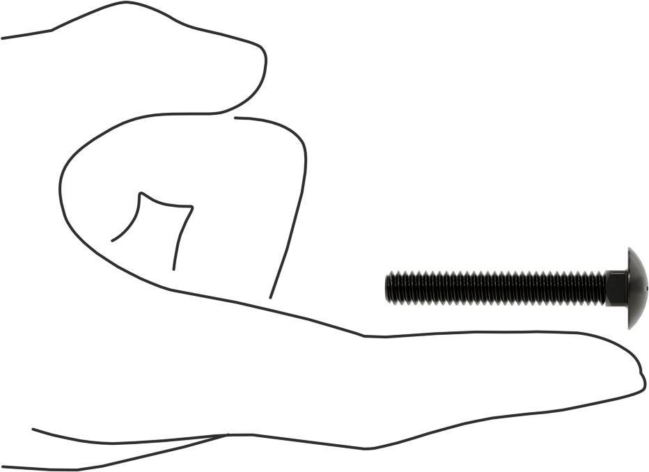 Sınıf 5 Çelik Kare Boyunlu Taşıma Cıvatası, Orta Mukavemetli, Siyah Oksit, 1/4"-20 Diş Boyutu, 1-3/4" Uzunluk
