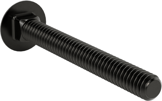 Sınıf 5 Çelik Kare Boyunlu Taşıma Cıvatası, Orta Mukavemetli, Siyah Oksit, 1/4"-20 Diş Boyutu, 2-1/4" Uzunluk