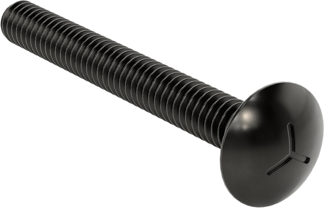 Sınıf 5 Çelik Kare Boyunlu Taşıma Cıvatası, Orta Mukavemetli, Siyah Oksit, 1/4"-20 Diş Boyutu, 2-1/4" Uzunluk