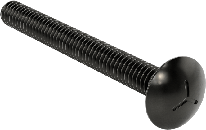 Sınıf 5 Çelik Kare Boyunlu Taşıma Cıvatası, Orta Mukavemetli, Siyah Oksit, 1/4"-20 Diş Boyutu, 2-1/2" Uzunluk