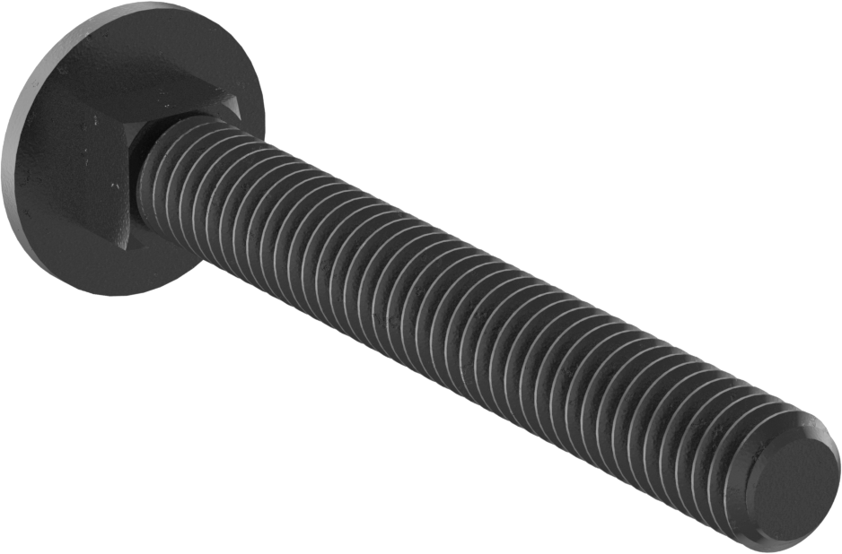 Sınıf 5 Çelik Kare Boyunlu Taşıma Cıvatası, Orta Mukavemetli, Siyah Oksit, 5/16"-18 Diş Boyutu, 2-1/2" Uzunluk