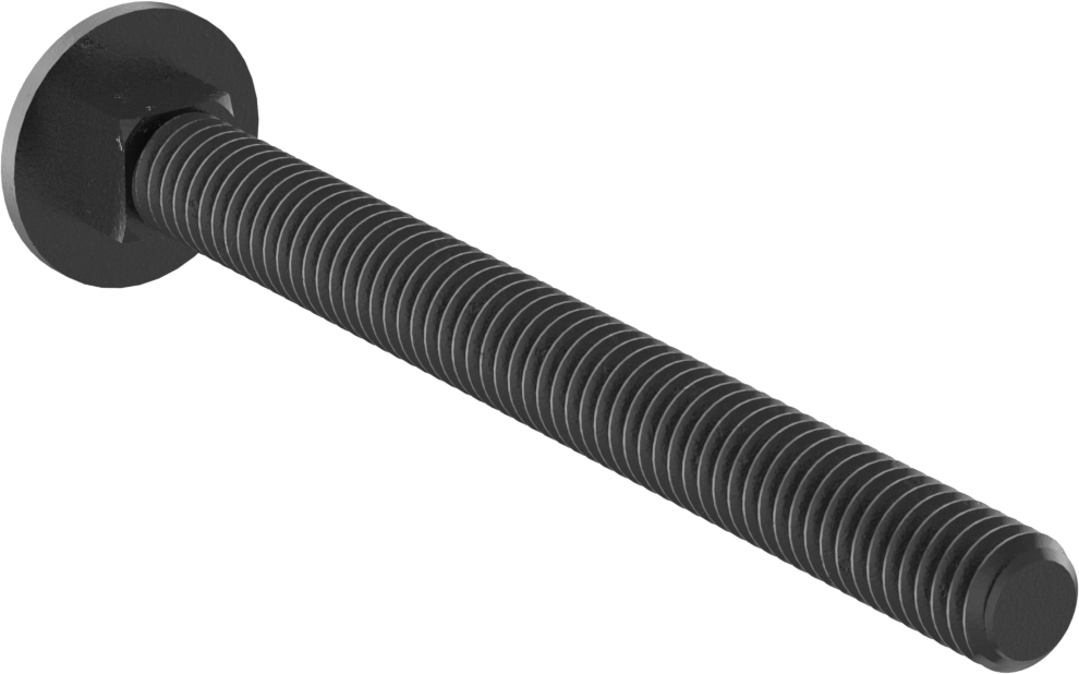 Sınıf 5 Çelik Kare Boyunlu Taşıma Cıvatası, Orta Mukavemetli, Siyah Oksit, 5/16"-18 Diş Boyutu, 3-1/2" Uzunluk