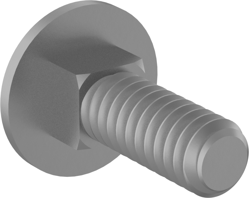 Sınıf 5 Çelik Kare Boyunlu Taşıma Cıvatası, Orta Mukavemetli, Çinko-Alüminyum Kaplamalı, 1/4"-20 Diş, 3/4" Uzunluk