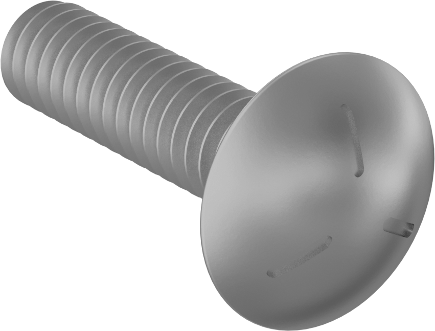 Sınıf 5 Çelik Kare Boyunlu Taşıma Cıvatası, Orta Mukavemetli, Çinko-Alüminyum Kaplamalı, 1/4"-20 Diş Boyutu, 1" Uzunluk