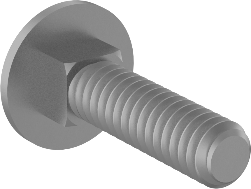 Sınıf 5 Çelik Kare Boyunlu Taşıma Cıvatası, Orta Mukavemetli, Çinko-Alüminyum Kaplamalı, 1/4"-20 Diş Boyutu, 1" Uzunluk