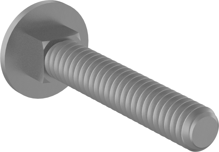 Sınıf 5 Çelik Kare Boyunlu Taşıma Cıvatası, Orta Mukavemetli, Çinko-Alüminyum Kaplamalı, 1/4"-20 Diş, 1-1/2" Uzunluk