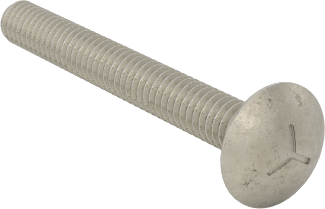 Sınıf 5 Çelik Kare Boyunlu Taşıma Cıvatası, Orta Mukavemetli, Çinko-Alüminyum Kaplamalı, 1/4"-20 Diş, 2-1/4" Uzunluk