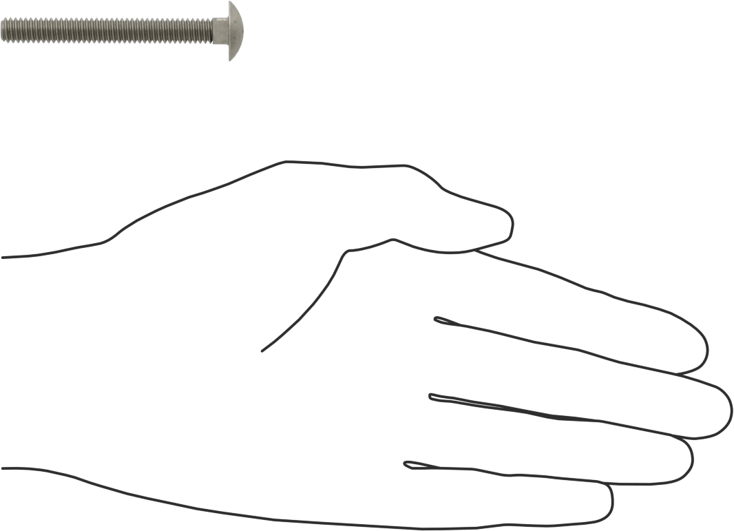Sınıf 5 Çelik Kare Boyunlu Taşıma Cıvatası, Orta Mukavemetli, Çinko-Alüminyum Kaplamalı, 1/4"-20 Diş, 2-1/4" Uzunluk