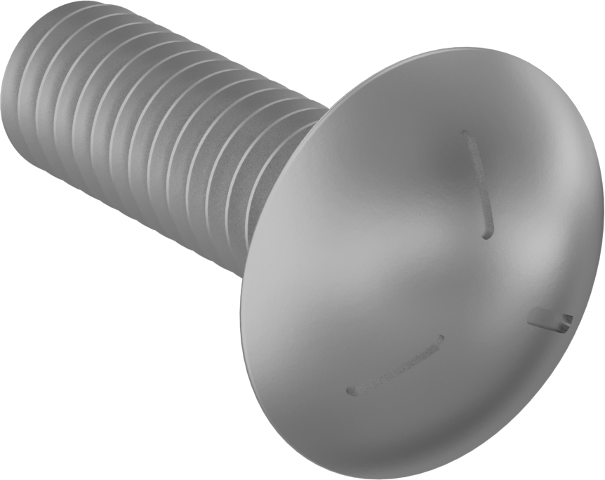 Sınıf 5 Çelik Kare Boyunlu Taşıma Cıvatası, Orta Mukavemetli, Çinko-Alüminyum Kaplamalı, 5/16"-18 Diş Boyutu, 1" Uzunluk