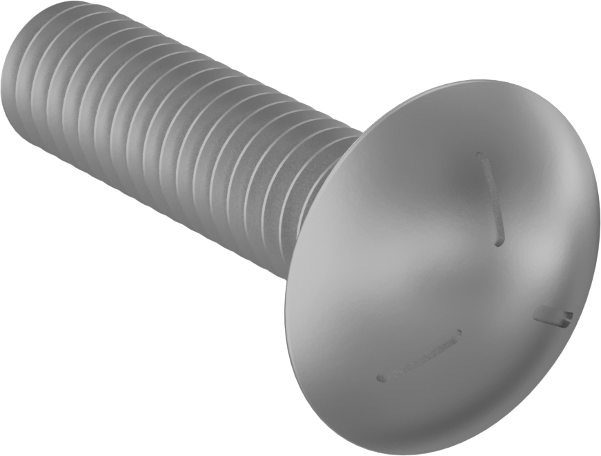 Sınıf 5 Çelik Kare Boyunlu Taşıma Cıvatası, Orta Mukavemetli, Çinko-Alüminyum Kaplamalı, 5/16"-18 Diş, 1,25" Uzunluk