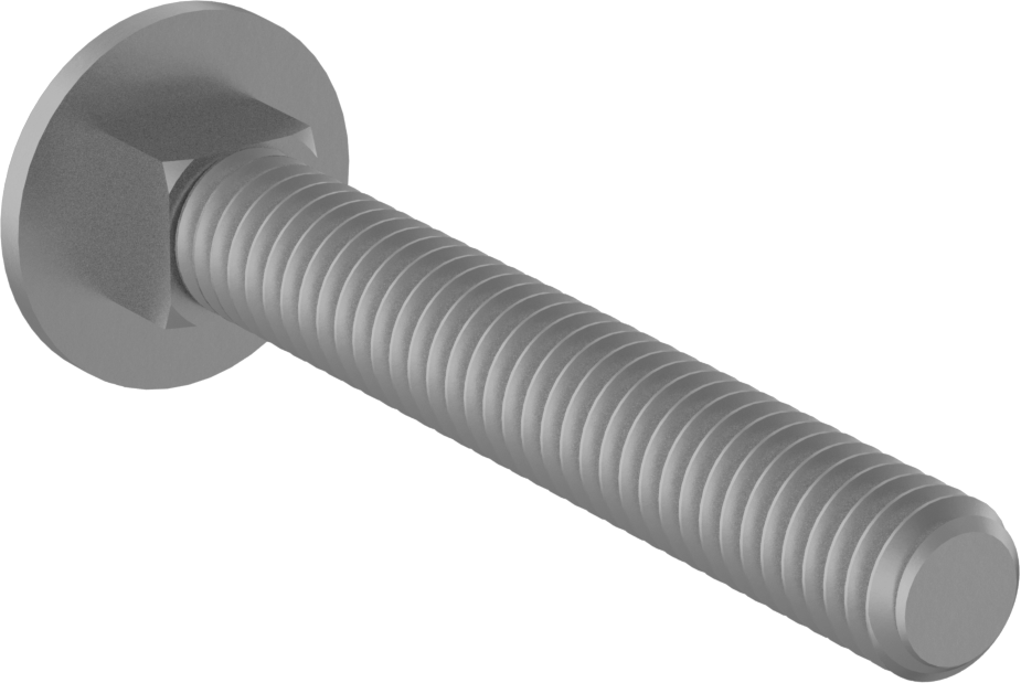 Sınıf 5 Çelik Kare Boyunlu Taşıma Cıvatası, Orta Mukavemetli, Çinko-Alüminyum Kaplamalı, 5/16"-18 Diş, 2,25 inç Uzunluk