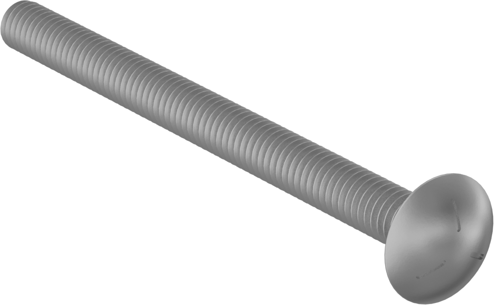 Sınıf 5 Çelik Kare Boyunlu Taşıma Cıvatası, Orta Mukavemetli, Çinko-Alüminyum Kaplamalı, 5/16"-18 Diş Boyutu, 4" Uzunluk