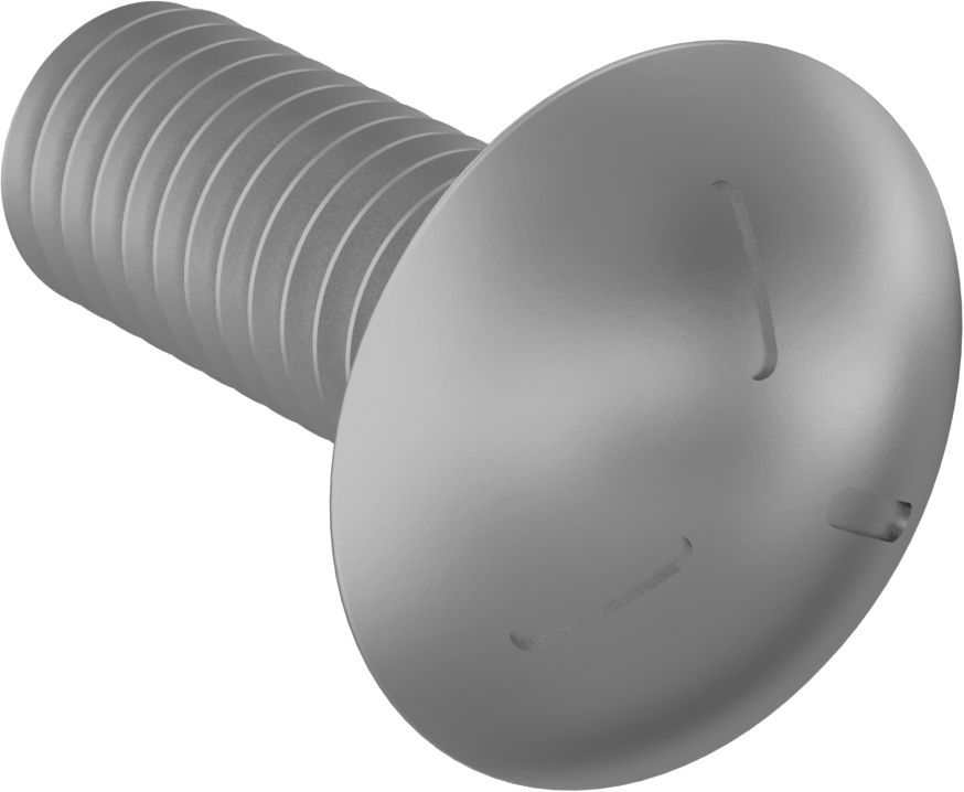 Sınıf 5 Çelik Kare Boyunlu Taşıma Cıvatası, Orta Mukavemetli, Çinko-Alüminyum Kaplamalı, 3/8"-16 Diş Boyutu, 1" Uzunluk