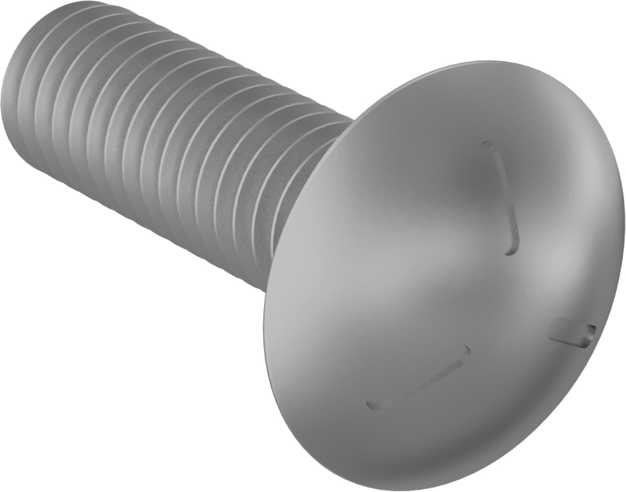 Sınıf 5 Çelik Kare Boyunlu Taşıma Cıvatası, Orta Mukavemetli, Çinko-Alüminyum Kaplamalı, 3/8"-16 Diş, 1-1/4" Uzunluk